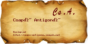 Csapó Antigoné névjegykártya